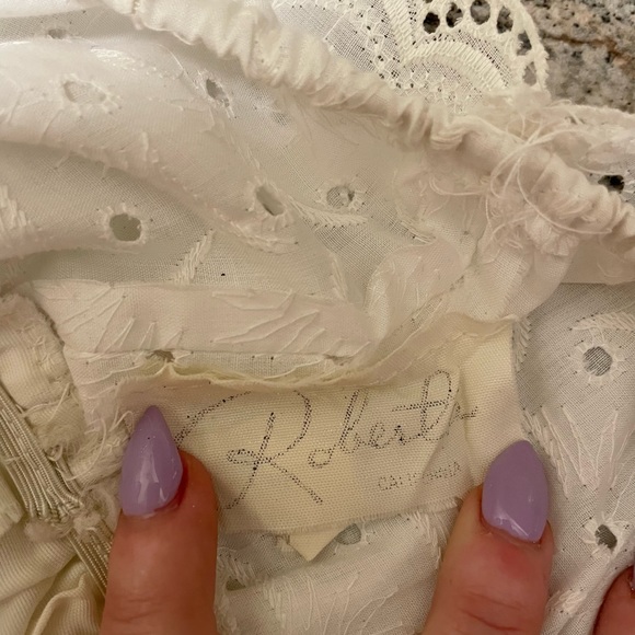 70s Vintage Boho Eyelet White Maxi by Roberta California. Size 3/4. - Picture 7 of 7